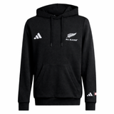 The adidas All Blacks 26/27 Marvel Hoodie is a black hoodie with a front pocket, adidas logo, and a subtle Marvel logo on the left sleeve.