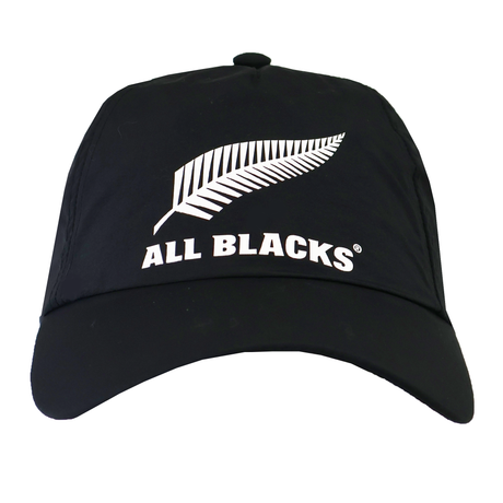 The All Blacks 25/26 Tech Baseball Cap by adidas features a white silver fern logo and "ALL BLACKS" text on the front.