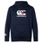 The WRS Canterbury Japan CCC Club Lightweight Hoodie is polyester, navy blue, and features a front pocket with the iconic logo on the chest and sleeve.
