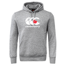 The Canterbury Japan CCC Flag Club Hoodie by WRS Canterbury is gray with a large front pocket. It features the CCC logo and name in white and red on the chest and iconic sleeve branding for added style.
