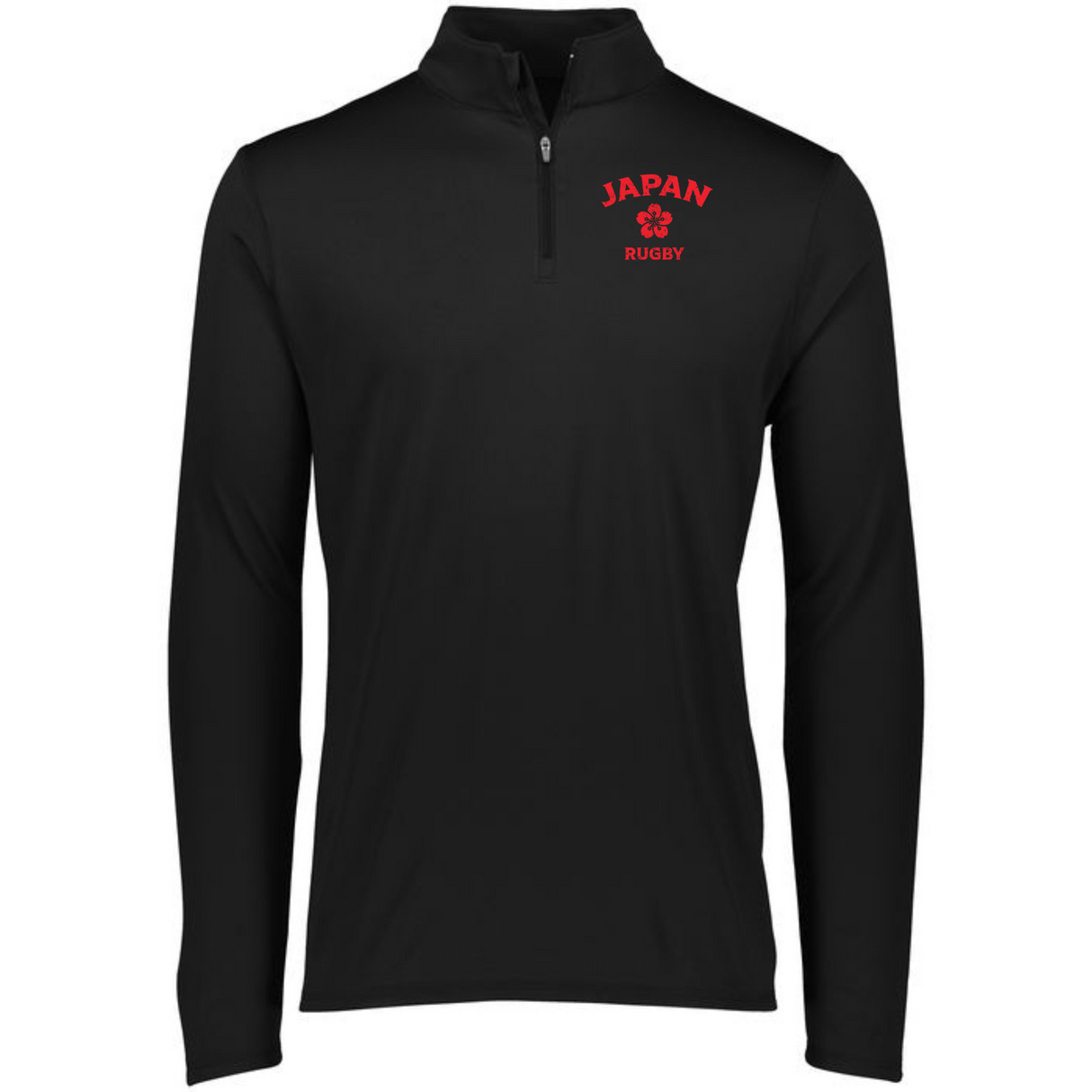 The Nations of Rugby Japan Rugby 1/4 Zip Pullover in polyester by EMB Augusta.