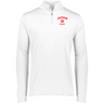 The white Nations of Rugby Japan Rugby 1/4 Zip Pullover, made by EMB Augusta, is made of polyester and features red lettering.