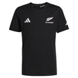 The All Blacks 26/27 Marvel Leisure Tee by adidas features the adidas logo, a silver fern, and "ALL BLACKS" text—ideal for fans seeking official style from adidas.