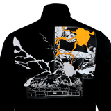 The adidas All Blacks 26/27 Marvel Track Top features bold black, white, and orange comic-style graphics with action scenes on the back—ideal for fans seeking Marvel-inspired sportswear.