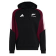 The All Blacks 27/28 Hoodie by adidas combines striking black and maroon colors with iconic white sleeve stripes and features the New Zealand rugby team’s logo on the chest, making it an essential choice for adidas enthusiasts and All Blacks fans alike.