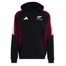 The All Blacks 27/28 Hoodie by adidas combines striking black and maroon colors with iconic white sleeve stripes and features the New Zealand rugby team’s logo on the chest, making it an essential choice for adidas enthusiasts and All Blacks fans alike.