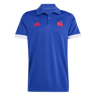 Show your pride in the France FFR Home Supporters Replica Polo by adidas—a blue short-sleeve polo with white sleeve cuffs and bold red adidas and rooster logos. Perfect for every France Rugby supporter.