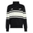 The All Blacks 26/27 Leisurewear 1/4 Zip Sweatshirt by adidas features a classic black and white design with two bold horizontal white stripes, the iconic adidas logo on the right chest, and a silver fern emblem on the left chest. This adidas pullover is the perfect blend of comfort and style for New Zealand Rugby fans, making it an essential piece of All Blacks leisurewear.