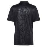 The back view of the All Blacks Greatest Rivalry Replica Home Jersey by adidas showcases a subtle, slightly glossy leaf-patterned design inspired by classic All Blacks jersey styling and adidas rugby heritage.