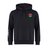 Discover the Kenya Shield Club Hoodie by EMB Canterbury, a black masterpiece crafted from premium fleece. It features an embroidered shield with a flag design on the left chest and a striking white pattern on the right sleeve, blending comfort with national pride.