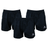 The Gilbert Kiwi Pro Short 3-Pack Bundle by Bundle Gilbert includes three pairs of black athletic shorts with elastic waistbands, reinforced side pockets, and a white logo on the lower right side.