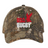 The USA Rugby Throwback Licensed Camo Cap - Realtree Xtra by EMB S&S Activewear features "USA RUGBY" text and a red eagle graphic, perfect for any fan of USA Rugby caps.
