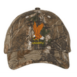The USA Rugby Heritage Licensed Camo Cap - Realtree Xtra by EMB S&S Activewear features an embroidered eagle and yellow "USARFU" text—ideal for any USA Rugby cap collector.