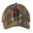Aging Alabama Rugby Players Realtree Camo Cap featuring a patch of the state of Alabama containing a grim reaper illustration and the text “HARD.”.