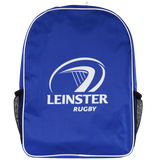 Leinster Backpack 24/25 by Castore, with the "Leinster Rugby" 24/25 logo on the front and black mesh side pockets.
