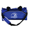 The Leinster Duffle Bag/Holdall 24/25 by Castore features black straps and a white "Leinster Rugby" logo on the front—perfect for fans as an everyday, versatile Castore holdall.