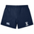 The Loyola Rugby Women's Yokohama Short by EMB Canterbury features navy blue fabric with the "Canterbury" logo on the left and "Loyola Rugby" text accompanied by a lion logo on the right, making it ideal for women's rugby attire.