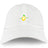 The Littleton Women Rugby Club Adult Low-Profile Cotton Twill Dad Cap by EMB S&S Activewear is a white hat featuring a small lemon graphic and green "Littleton Lemonade Summer Festival 2024" text on the front.