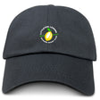 The EMB S&S Activewear Littleton Women Rugby Club Adult Low-Profile Cotton Twill Dad Cap features an embroidered team logo—a lemon and rugby ball—on the front.
