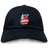 The EMB S&S Activewear Lincoln City Youth Rugby Adult Low-Profile Cotton Twill Dad Cap features a black design with a red rugby ball, white dome building, and bold embroidered team logo in red and white.