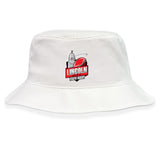The EMB S&S Activewear Lincoln City Youth Rugby Crusher Bucket Cap features a "Lincoln City Youth Rugby" logo with a red rugby ball and white-domed building, making it the ideal sun protection hat for young athletes.