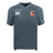 The Lincoln City Youth Rugby Vapodri Evader Jersey by EMB Canterbury is a gray short-sleeve jersey with moisture-wicking tech, featuring the Canterbury logo on the right chest and Lincoln Touch Rugby logo on the left.