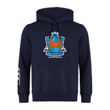 The Land Crabs RFC Club Hoodie by WRS Canterbury features a large crab logo and "LAND CRABS R.F.C. TENACITY IN ARENA" on the chest, with three white sleeve stripes. Made from premium fleece by Canterbury. Customization available.