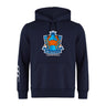 The Land Crabs RFC Club Hoodie by WRS Canterbury features a large crab logo and "LAND CRABS R.F.C. TENACITY IN ARENA" on the chest, with three white sleeve stripes. Made from premium fleece by Canterbury. Customization available.