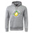 The Littleton Women Rugby Club Hoodie by WRS Canterbury is a gray hoodie with a front pocket, hood, and a yellow lemon graphic plus "Littleton Lemons Women's Rugby Club" on the chest.