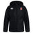 The Lincoln City Youth Rugby Club Vaposhield Stadium Jacket by EMB Canterbury is a black zip-up jacket with padded insulation and club logos on the chest, shown on a white background.