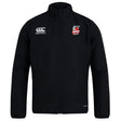 The Lincoln City Youth Rugby Club Track Jacket by EMB Canterbury features a high collar, club and Canterbury logos on the chest, and offers lightweight sporty comfort—perfect for young rugby fans.