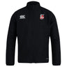 The Lincoln City Youth Rugby Club Track Jacket by EMB Canterbury features a high collar, club and Canterbury logos on the chest, and offers lightweight sporty comfort—perfect for young rugby fans.