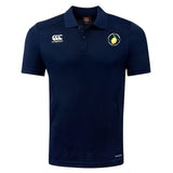 The Littleton Women Rugby Club Club Dry Polo by EMB Canterbury features short sleeves, a collared button placket, embroidered chest logos, and Vapodri Technology for breathable, all-day cool comfort.