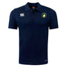The Littleton Women Rugby Club Club Dry Polo by EMB Canterbury features short sleeves, a collared button placket, embroidered chest logos, and Vapodri Technology for breathable, all-day cool comfort.