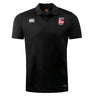 The Lincoln City Youth Rugby Club Dry Polo by EMB Canterbury is a black, short-sleeve collared polo featuring Vapodri Technology for breathability, with the Canterbury logo on the right and Lincoln RFC logo on the left chest.