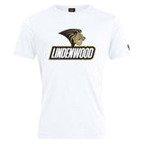 The Lindenwood University Rugby Club Plain Tee by WRS Canterbury is crafted from a premium cotton-heavy blend and showcases "LINDENWOOD" printed beneath a lion head logo in striking black and gold. Ideal for those who value both comfort and style.