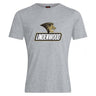 The Lindenwood University Rugby Club Plain Tee by WRS Canterbury is expertly crafted from a premium cotton-heavy blend in gray and features the word "Lindenwood" beneath a stylized lion head logo in black and gold.