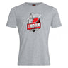 Show your support with the Lincoln City Youth Rugby Club Plain Tee by WRS Canterbury—a gray cotton-blend shirt featuring a rugby ball and domed building graphic, perfect for fans seeking a customizable, sporty look.