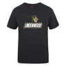 Explore the Lindenwood University Rugby Club Plain Tee by WRS Canterbury, featuring a striking golden lion head design and the word "Lindenwood." This customizable black T-shirt is crafted from a premium cotton-heavy blend, offering both style and comfort for those who appreciate quality and unique designs.