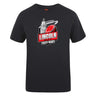 The Lincoln City Youth Rugby Club Plain Tee by WRS Canterbury is a black cotton blend shirt with a "Lincoln City Youth Rugby" logo—red rugby ball and dome—perfect to customize for fans or players.