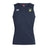 The Littleton Women Rugby Club Club Dry Singlet by EMB Canterbury is a navy blue sleeveless tank with Vapodri Technology, a white Canterbury logo, and a circular club badge—ideal for peak comfort and athletic performance.