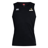 The Lindenwood University Rugby Club Dry Singlet by EMB Canterbury, featuring Vapodri Technology, sports a sleek logo on the left chest and a subtle insignia below the collar.