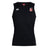 The EMB Canterbury Lincoln City Youth Rugby Club Dry Singlet is a black sleeveless athletic tank top with Vapodri Technology, featuring the Canterbury logo on the right chest and Lincoln Rugby emblem on the left for top performance and comfort.