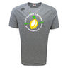 The WRS Canterbury Littleton Women Rugby Club Tempo Vapodri T-Shirt features a moisture-wicking, athletic gray design with the "Littleton Lemons Womens Rugby Club" logo—large yellow lemon and green rugby posts.