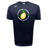 The WRS Canterbury Littleton Women Rugby Club Tempo Vapodri T-Shirt features a navy blue design with a yellow lemon graphic, green "Succulent since 2021" text, and moisture-wicking comfort for athletic performance.