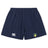 The Littleton Women Rugby Club Yokohama Short by EMB Canterbury is a navy blue rugby short featuring a white Canterbury logo on the left and a green and yellow circular rugby league logo on the right.