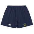 The Littleton Women Rugby Club Yokohama Short by EMB Canterbury is a navy blue rugby short featuring a white Canterbury logo on the left and a green and yellow circular rugby league logo on the right.