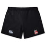 The EMB Canterbury Lincoln City Youth Rugby Women's Yokohama Shorts feature the Canterbury logo on the left leg and a Lincoln RFC badge on the right, shown on a plain white background.