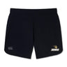 The Lindenwood University Rugby Women's Elite Woven Shorts by EMB Canterbury boast the Canterbury logo on one leg and the Lindenwood logo on the other. With zippered pockets, they're perfect for any workout.