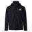 The "Lindenwood University Rugby Elite Storm Jacket" by EMB Canterbury is a black jacket featuring the iconic "Lindenwood" logo on the front and a hood, designed with breathable construction for optimal outdoor comfort.